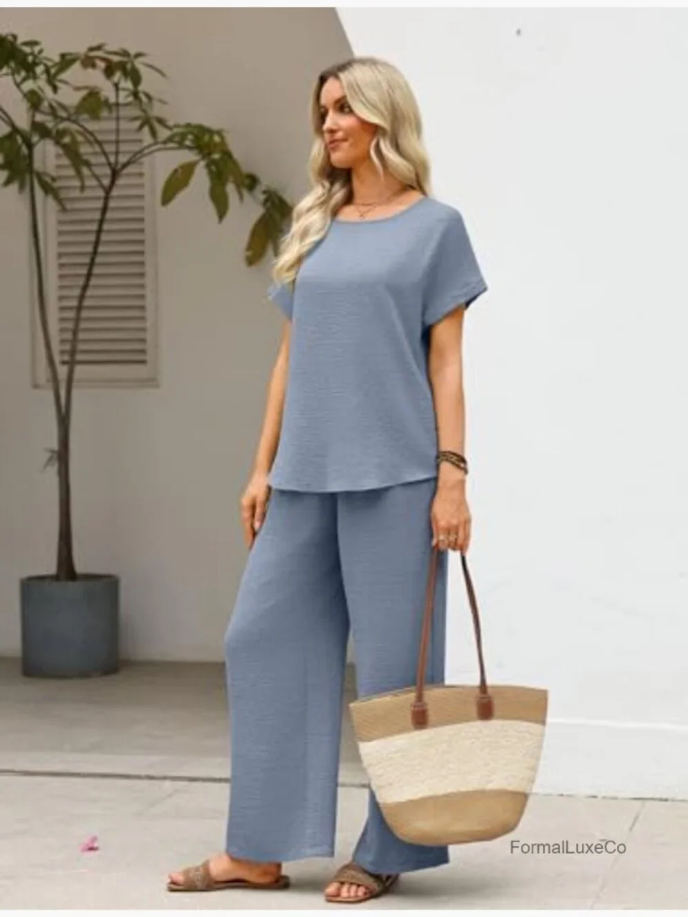 Summer 2 Piece Lounge Set Matching Outfits Vacation Travel